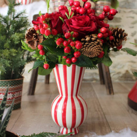 Vase original rayé 2 tailles - Circus - Grossiste décoration Noël