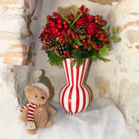 Vase original rayé 2 tailles - Circus - Grossiste décoration Noël