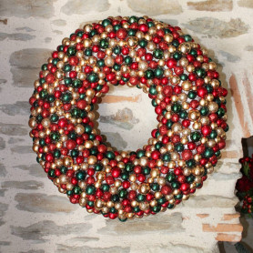 Couronne boules de Noël D. 50cm - Scintille - Fournisseur décorations Noël