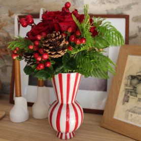 Vase original rayé 2 tailles - Circus - Grossiste décoration Noël
