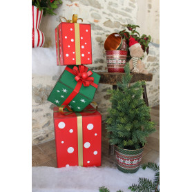 Pyramide de cadeaux H. 73.5cm - Merveille - Fournisseur décoration Noël