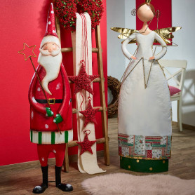 Père Noël en métal H. 141cm - Fournisseur décoration de Noël