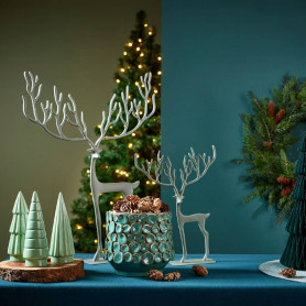 Renne en métal gris - Décoration animaux de Noël