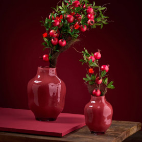 Vase en verre rouge - Grossiste fleuristes
