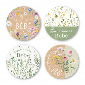 Etiquettes adhésives pour emballage fleuriste