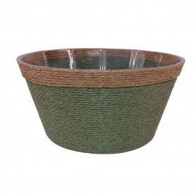 Coupe ronde verte en osier - Grossiste fleuriste et jardinerie