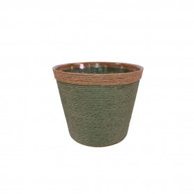 Cache-pot vannerie vert en osier - Grossiste fleuriste et jardinerie
