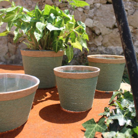 Coupe ronde verte en osier - Grossiste fleuriste et jardinerie