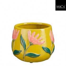 Cache-pot décoratif motifs fleurs - Grossiste fleuristes et jardineries