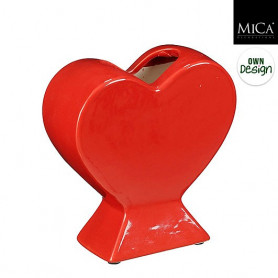 Vase cœur rouge - Grossiste fleuriste