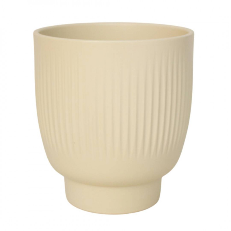 Cache-pot ivoire mat - Bucket Stripes - Contenants - Grossiste Cache-pot ivoire mat - Bucket Stripes - Contenants - Grossiste