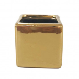 Cache-pot carré or mat - Grossiste décoration