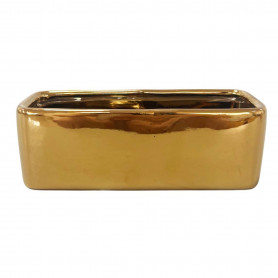 Jardinière rectangle or mat - Grossiste décoration