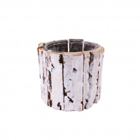 Cache-pot rond en verre extérieur écorce - Grossiste jardinerie et fleuriste