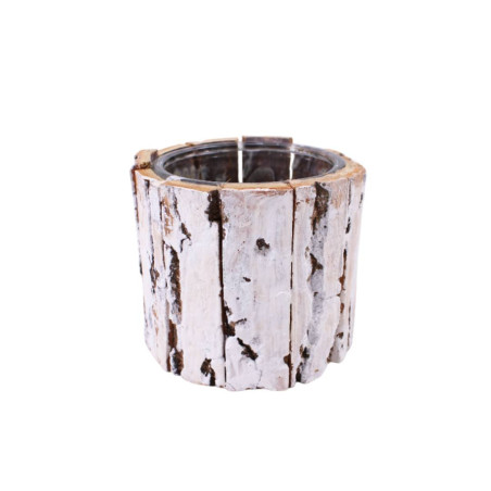 Cache-pot rond en verre extérieur écorce - Grossiste jardinerie et fleuriste