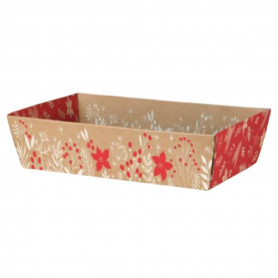 Barquette en kraft motif floral - Grossiste pour les professionnels