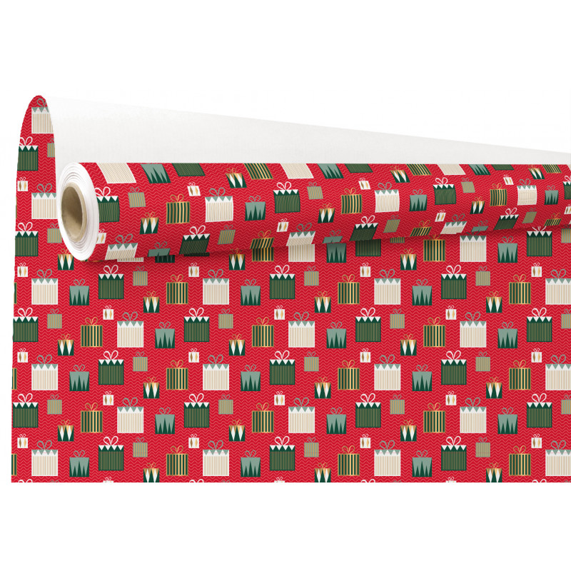 Rouleau de papier cadeau kraft rouge - Grossiste pour les commerçants