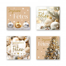 Etiquettes autocollantes "joyeuses fêtes" - Fournisseur emballage Noël