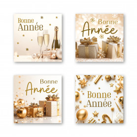 Etiquette autocollante "bonne année" - Fournisseur emballage Noël