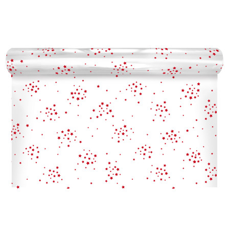 Rouleau de polypro imprimé 35µ rouge - Grossiste en emballage