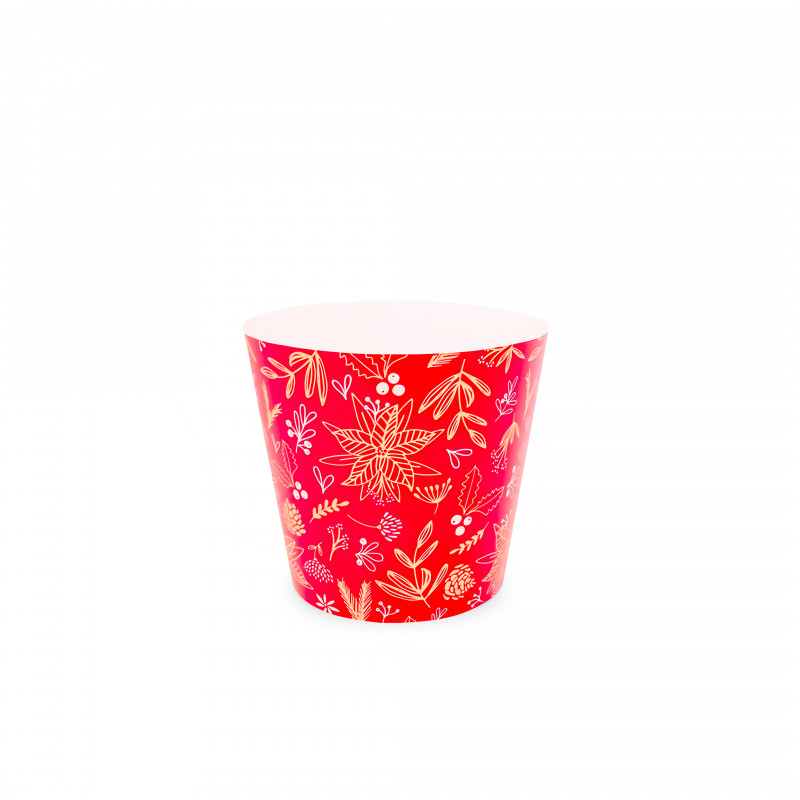 Paquet de 25 cache-pots eureka en carton rouge or - Contenants - Grossiste fleuriste