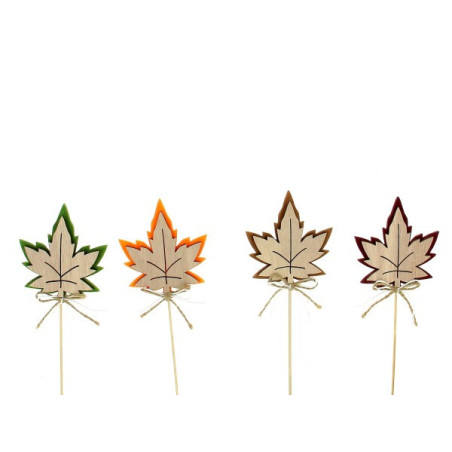 Sachet de 12 pics en bois - Feuilles d'automne - grossiste fleuriste