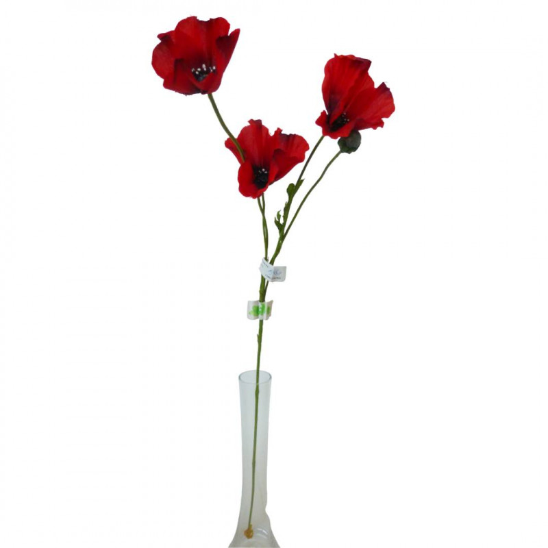 Branche de pavot artificiel - Champêtre - Décoration - Grossiste
