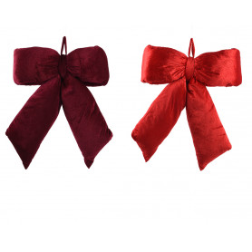 Nœud en velours grande taille bordeaux/rouge - Grossiste en décoration de Noël