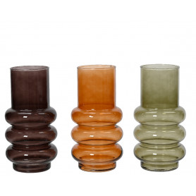 Vase en verre 3 anneaux - Grossiste en verrerie