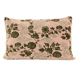 Coussin floral 60x45cm écru - Grossiste de déco