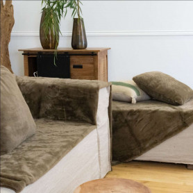 Coussin 50x50cm greige - Delicatesse - Grossiste de déco