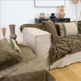 Coussin 50x50cm greige - Delicatesse - Grossiste de déco