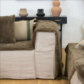 Plaid 130x170cm greige - Delicatesse - Grossiste de déco