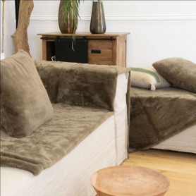 Plaid 130x170cm greige - Delicatesse - Grossiste de déco