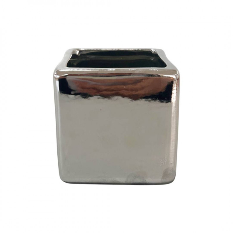Cache-pot carré argent brillant - Grossiste décoration Cache-pot carré argent brillant - Grossiste décoration
