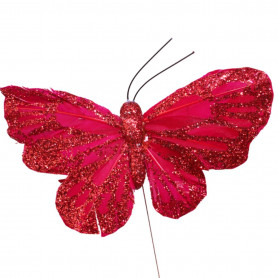 Boite de 12 papillons pailletés - Grossiste en accessoires de décoration