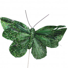 Boite de 12 papillons pailletés - Grossiste en accessoires de décoration