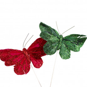 Boite de 12 papillons pailletés - Grossiste en accessoires de décoration