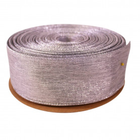 Ruban argent 63mm x 50M - Grossiste en ruban tissus
