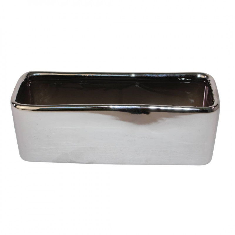 Jardinière rectangle argent brillant - Grossiste décoration Jardinière rectangle argent brillant - Grossiste décoration