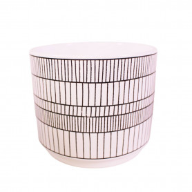 Cache-pot en céramique blanc à motifs - Grossiste fleuristes jardineries