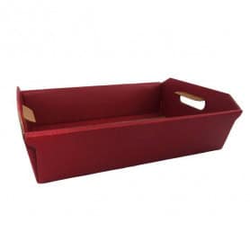 Barquette kraft bordeaux avec anse 2 tailles - Oulu - Emballage - Grossiste