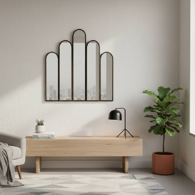 Miroir métal 5 panneaux - Grossiste déco tendance design Miroir métal 5 panneaux - Grossiste déco tendance design