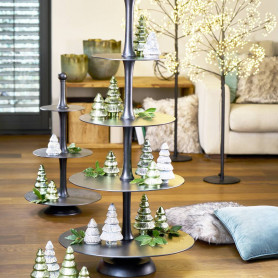 Serviteur 3 étages en métal argent - Sluga - Décoration - Grossiste Serviteur 3 étages en métal argent - Sluga - Décoration - Grossiste