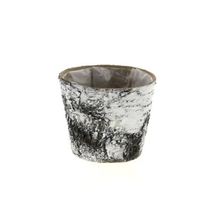 Cache-pot en bois écorce de bouleau - Grossiste fleuriste