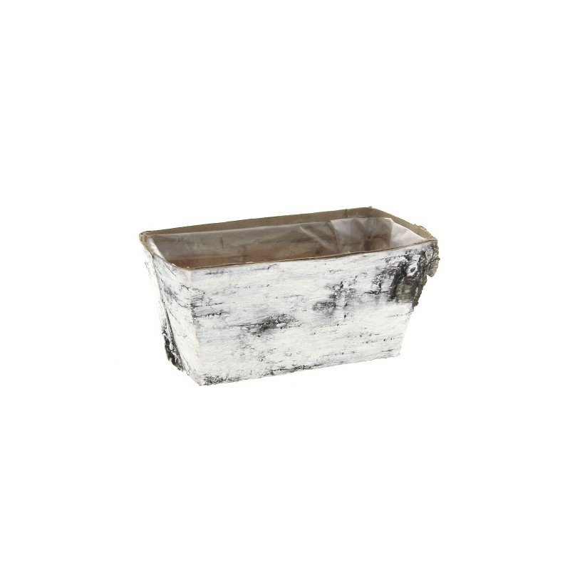 Jardinière en bois écorce de bouleau - Grossiste fleuriste
