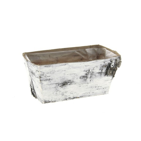 Jardinière en bois écorce de bouleau - Grossiste fleuriste