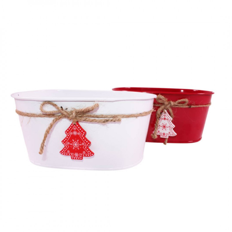 Jardinière en zinc médaillon sapin - Grossiste fleuriste noel Jardinière en zinc médaillon sapin - Grossiste fleuriste noel