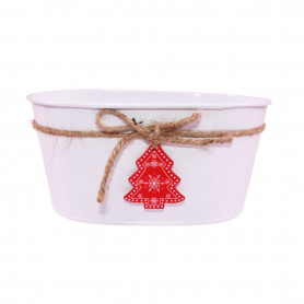 Jardinière en zinc médaillon sapin - Grossiste fleuriste noel