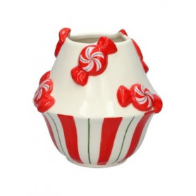 Vase bonbon rouge et blanc - Grossiste vase décoration